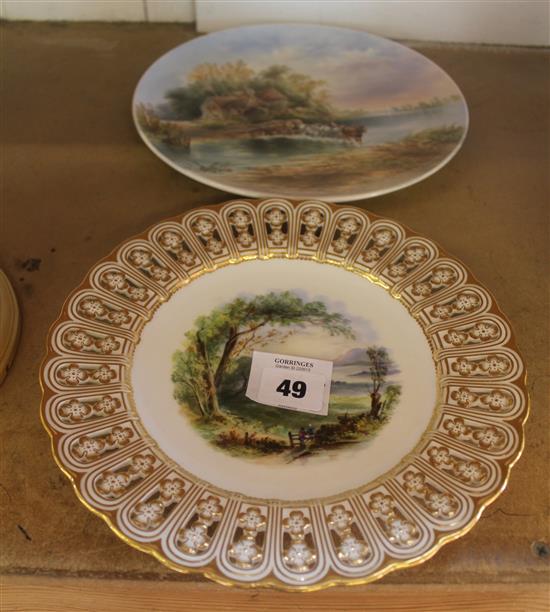 Minton plate and Copeland plaque(-)